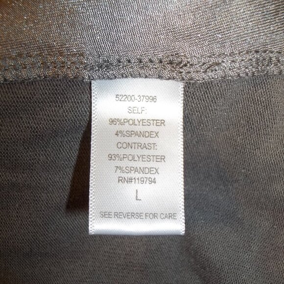 One World Womens Top Blouse Size Large Paisley V-Neck Long Sleeve Gray Burgundy - Picture 5 of 6